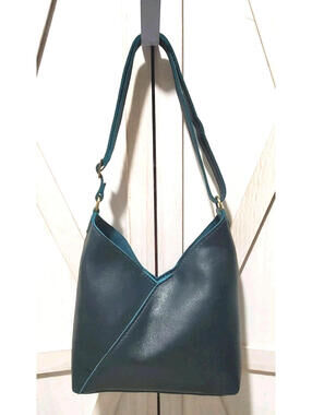 Portland Leather Goods Naomi Shoulder Bag Purse Dark Teal Adjustable